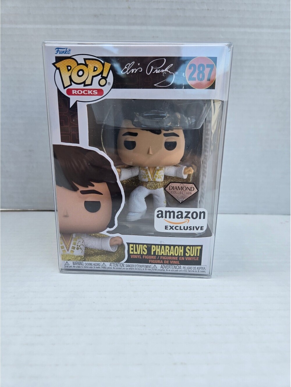 Funko Pop! Rocks Elvis Pharaoh Suit Vinyl Figure #287 Amazon Exclusive - Very G